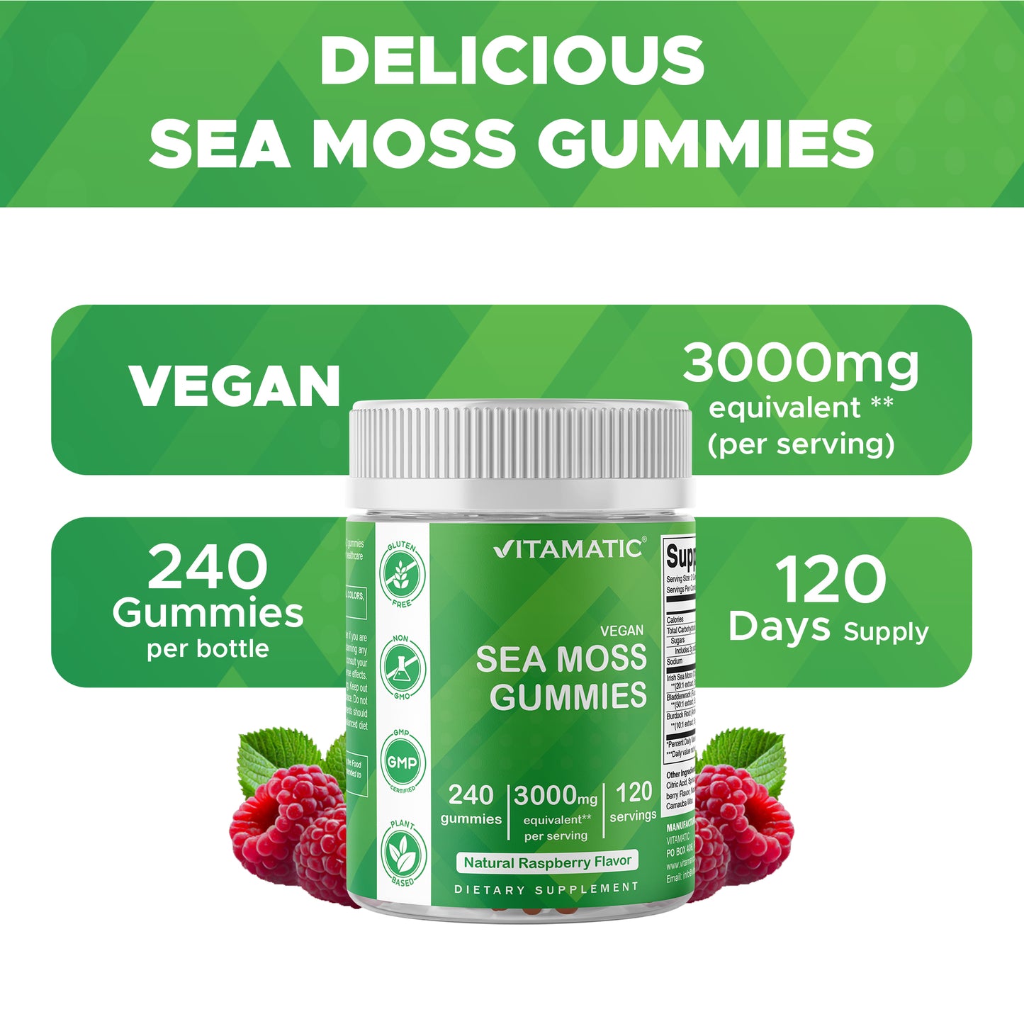 Irish Sea Moss Gummies - 3000 mg - 240 Vegan Gummies