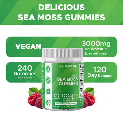 Irish Sea Moss Gummies - 3000 mg - 240 Vegan Gummies