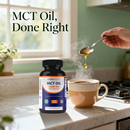 MCT Oil 3000mg per Serving, 180 Softgels