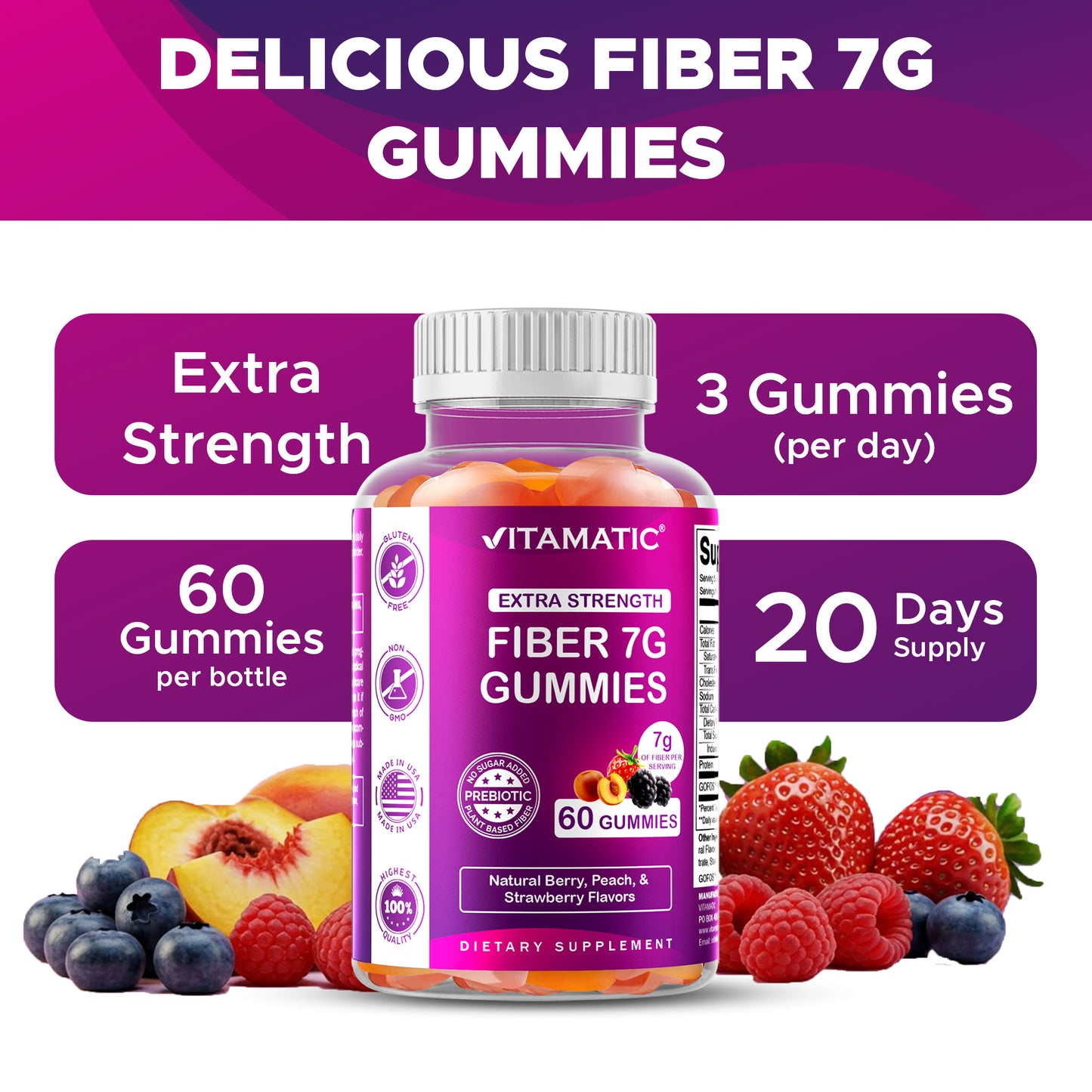 FIBER 7G (Beet Fos-pectin) - 60 Gummies