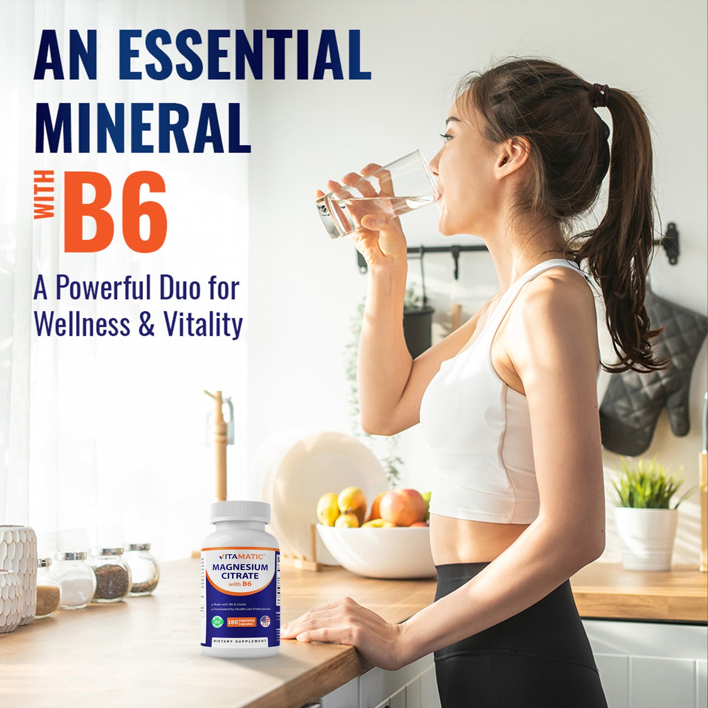 Magnesium Citrate 500mg per Serving 180 Vegetarian Capsules