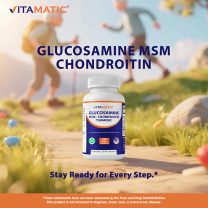 Vitamatic Glucosamine Chondroitin MSM 180 Veggie Capsules