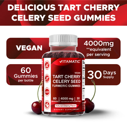 Tart Cherry with Celery Seed 4000 mg - 60 Vegan Gummies