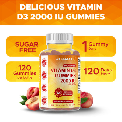 Sugar Free Vitamin D3 2000 IU - 120 Gummies