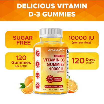 Sugar-Free Vitamin D3 10000 IU, 120 Gummies
