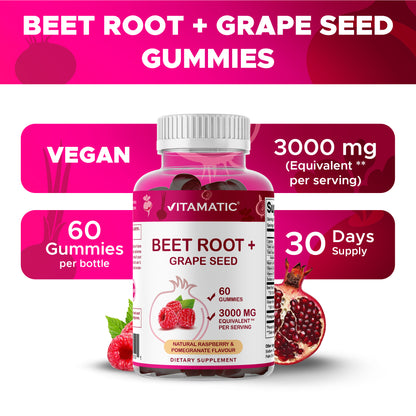 Beet Root 3000mg Equivalent Per Serving - 60 Gummies