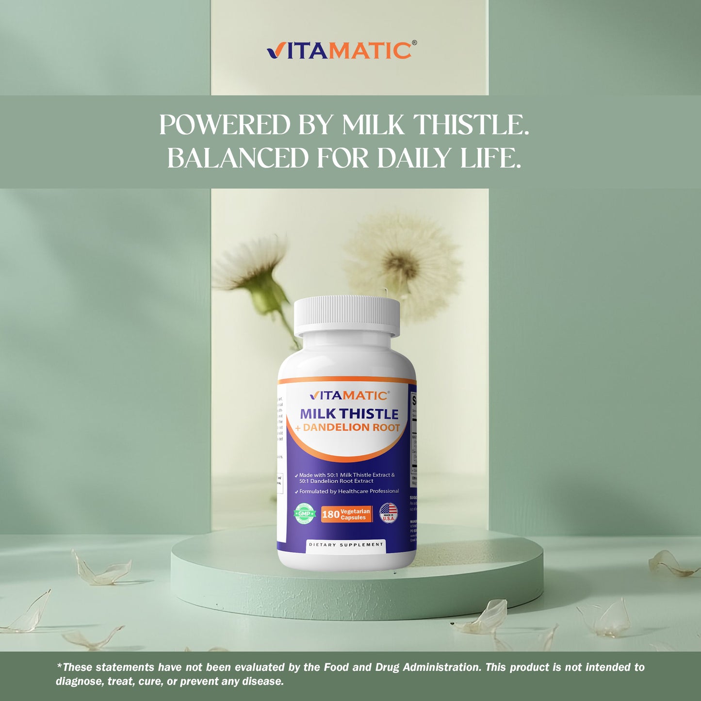 Milk Thistle with Dandelion Root - 180 Vegetarian Capsules