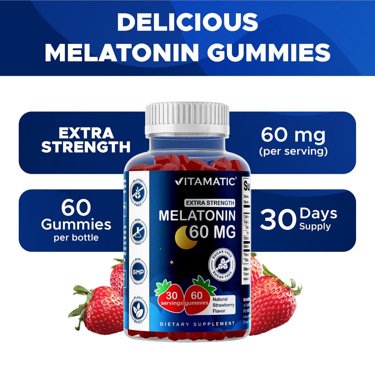 Sugar Free Melatonin 60mg - 60 Gummies