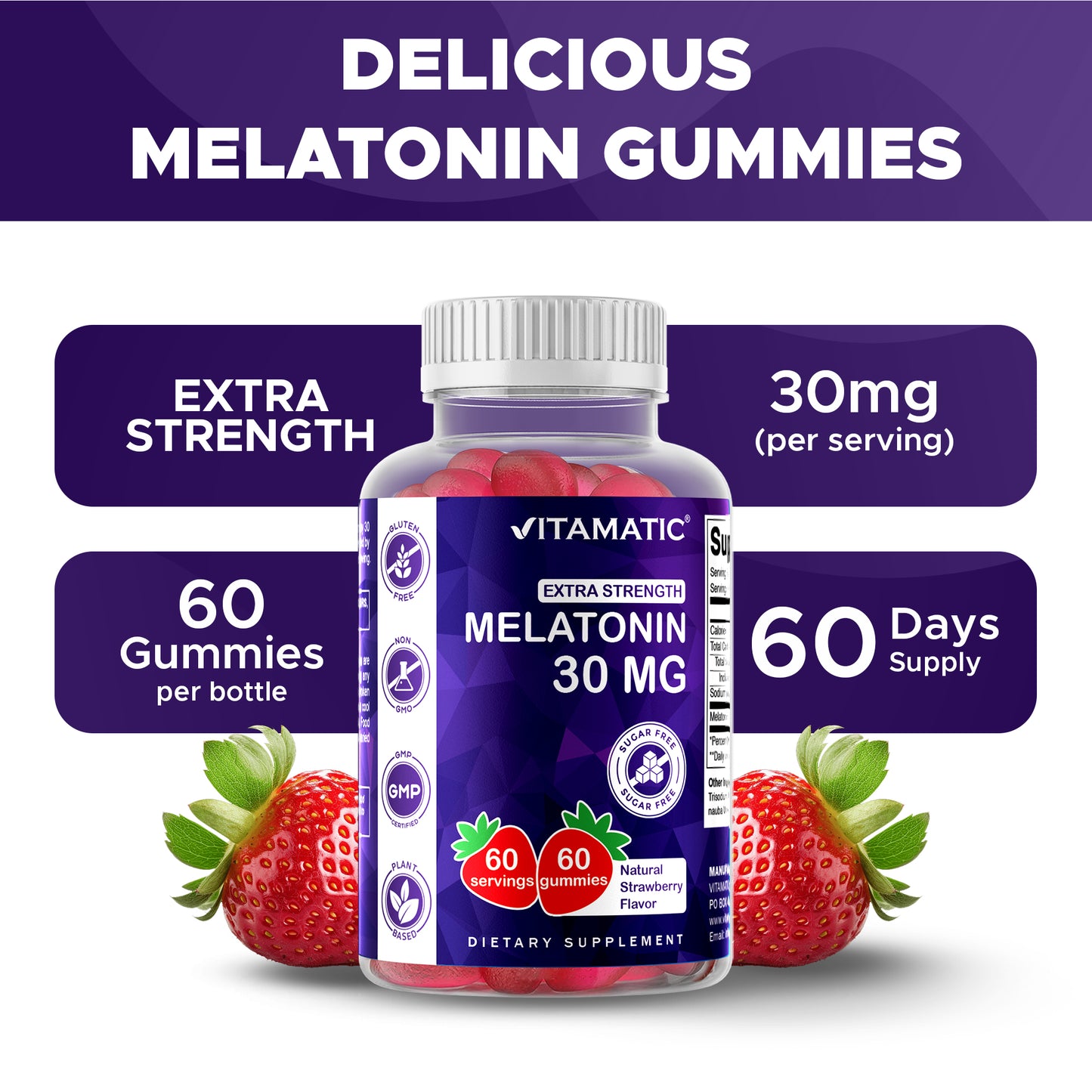 Sugar Free Melatonin 30mg - 60 Gummies