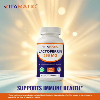Vitamatic Lactoferrin 250mg Supplement, 60 Veg Capsules