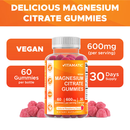 Magnesium Citrate 600mg 60 Vegan Gummies