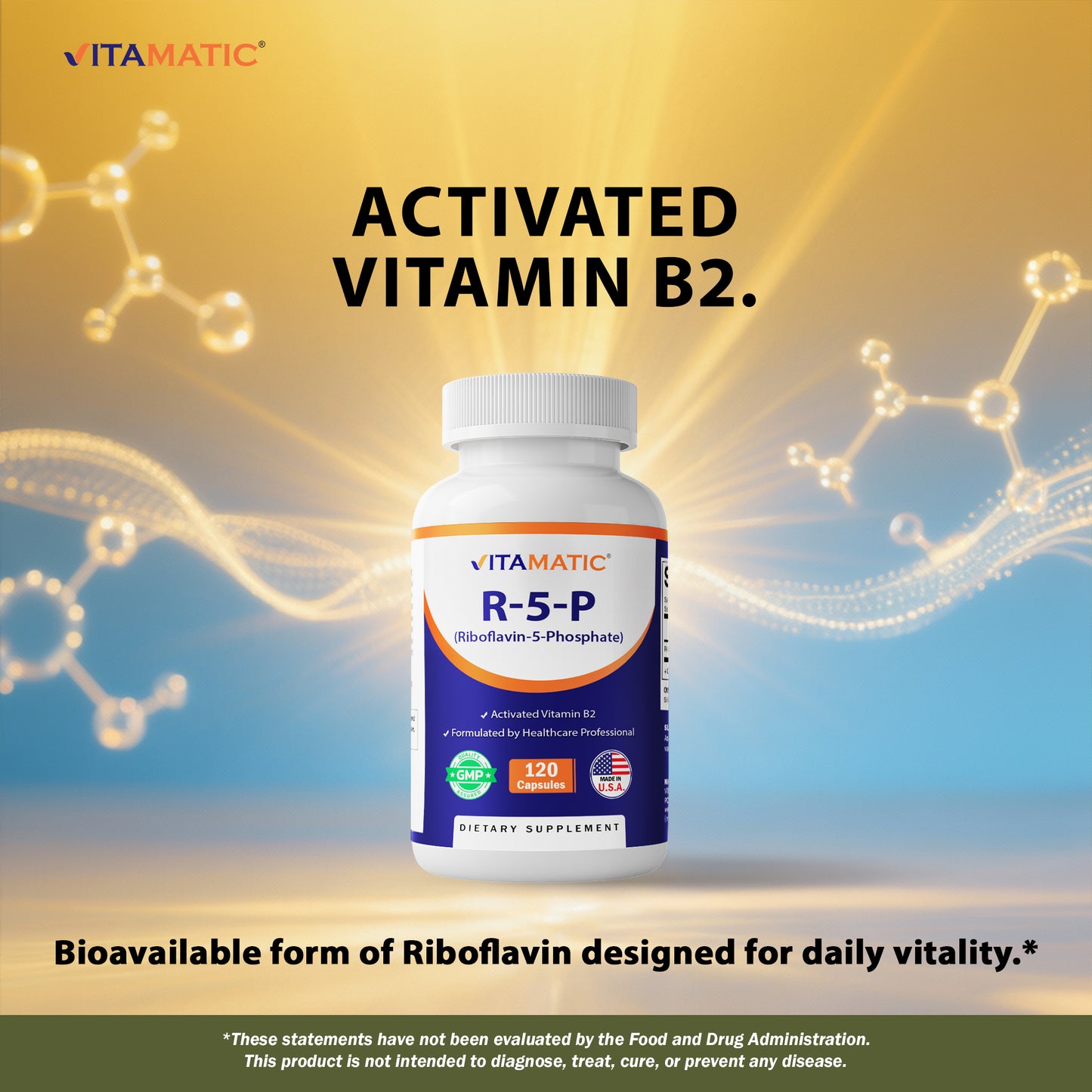 R-5-P Riboflavin-5-Phosphate (Vitamin B2) 50 mg | 120 Capsules