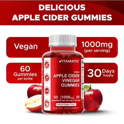 Apple Cider Vinegar  1000mg 60 Vegan Gummies