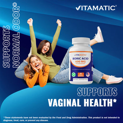 Boric Acid 600mg - 60 Vaginal Suppository