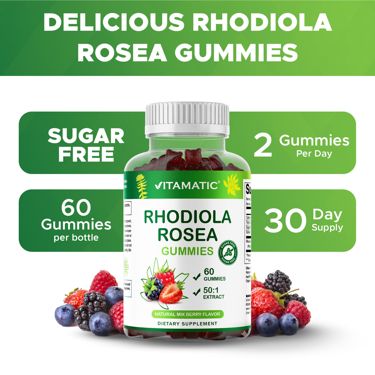 Sugar Free Rhodiola Gummies