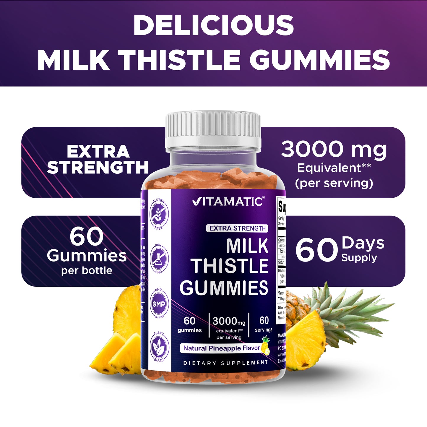 Milk Thistle Gummies 3000mg - 60 Gummies