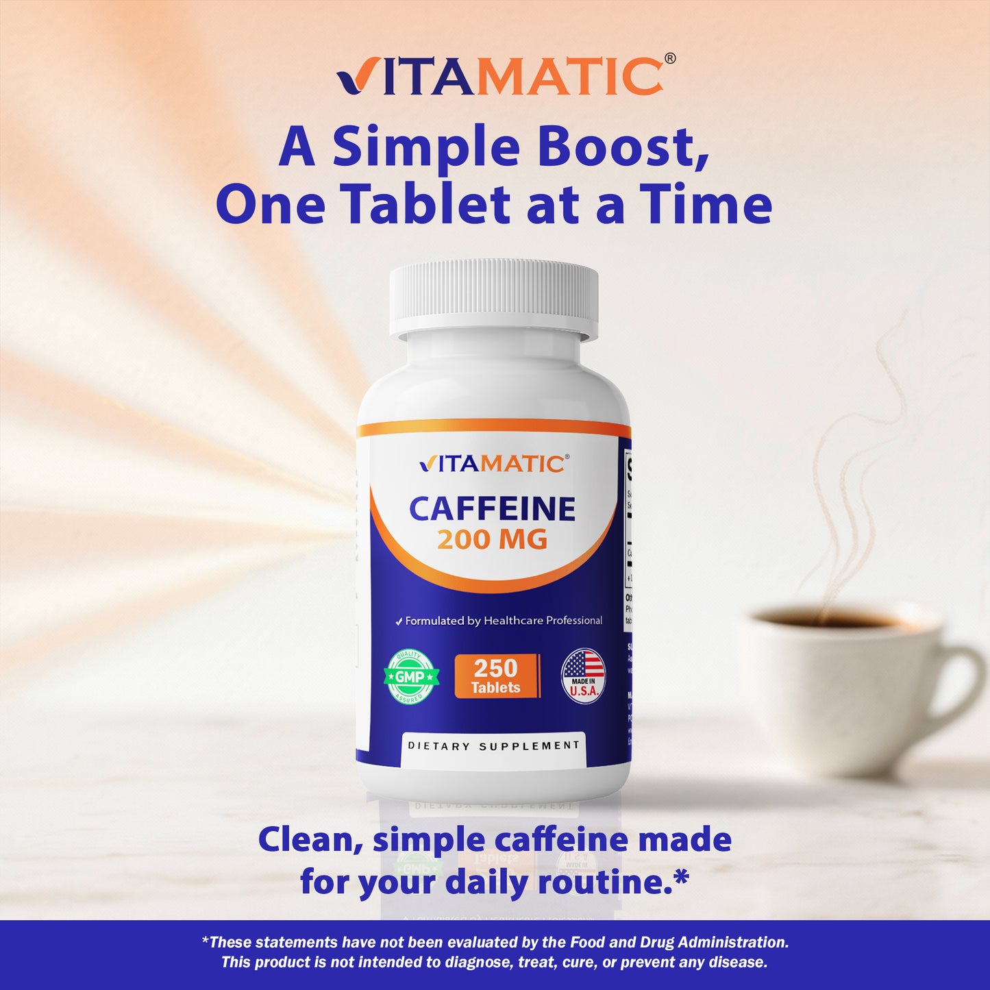 Caffeine Pills 200mg - 250 Vegetarian Tablets