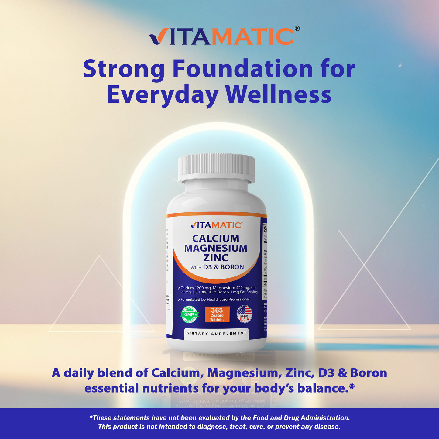 Calcium Magnesium Zinc with D3 & Boron - 365 Coated Tablets