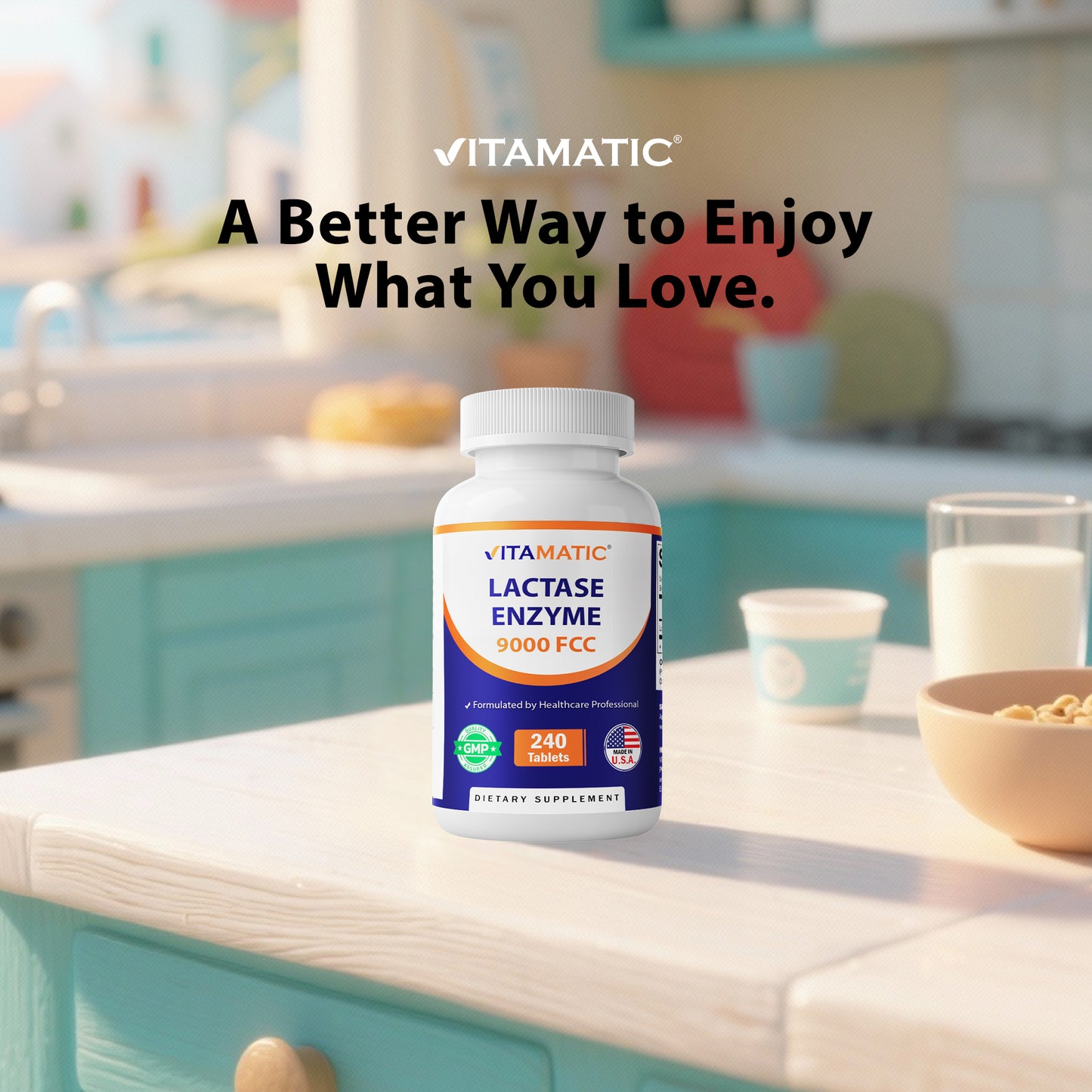 Lactase Enzyme 9000 FCC - 240 Tablets