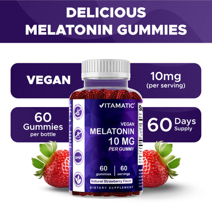 Vitamatic Melatonin 10mg Vegan Gummies, 60 Gummies
