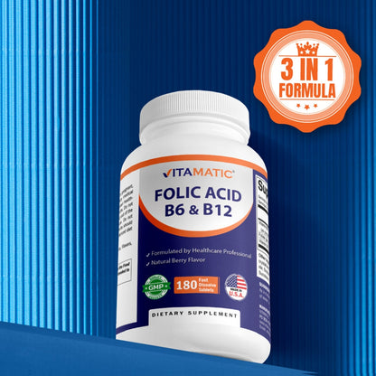 Folic Acid B6 & B12 - 180 Tablets