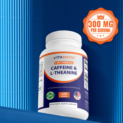 L-Theanine 200mg with Caffeine 100mg - 120 Tablets