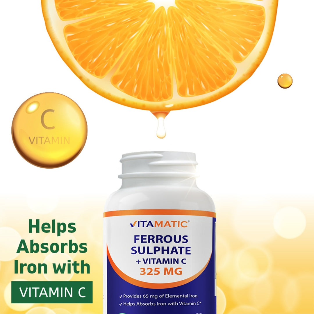 Ferrous Sulphate 325mg  Vitamin C 100mg - 250 Coated Tablets