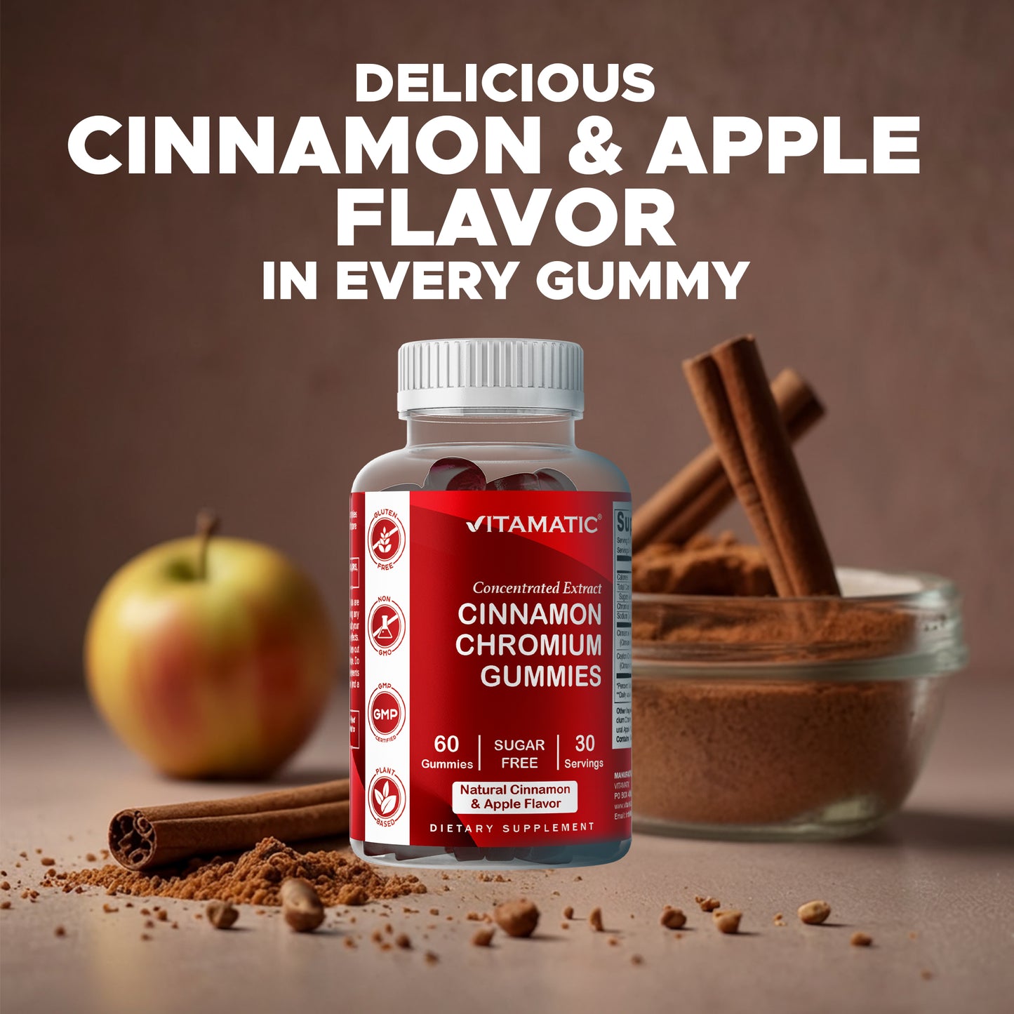 Sugar Free Cinnamon with Chormium 60 Gummies