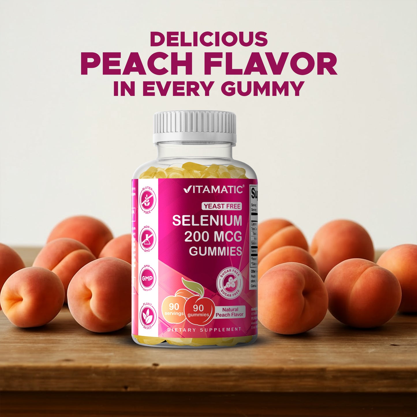 Sugar Free Yeast Free Selenium 200 mcg - 90 Gummies