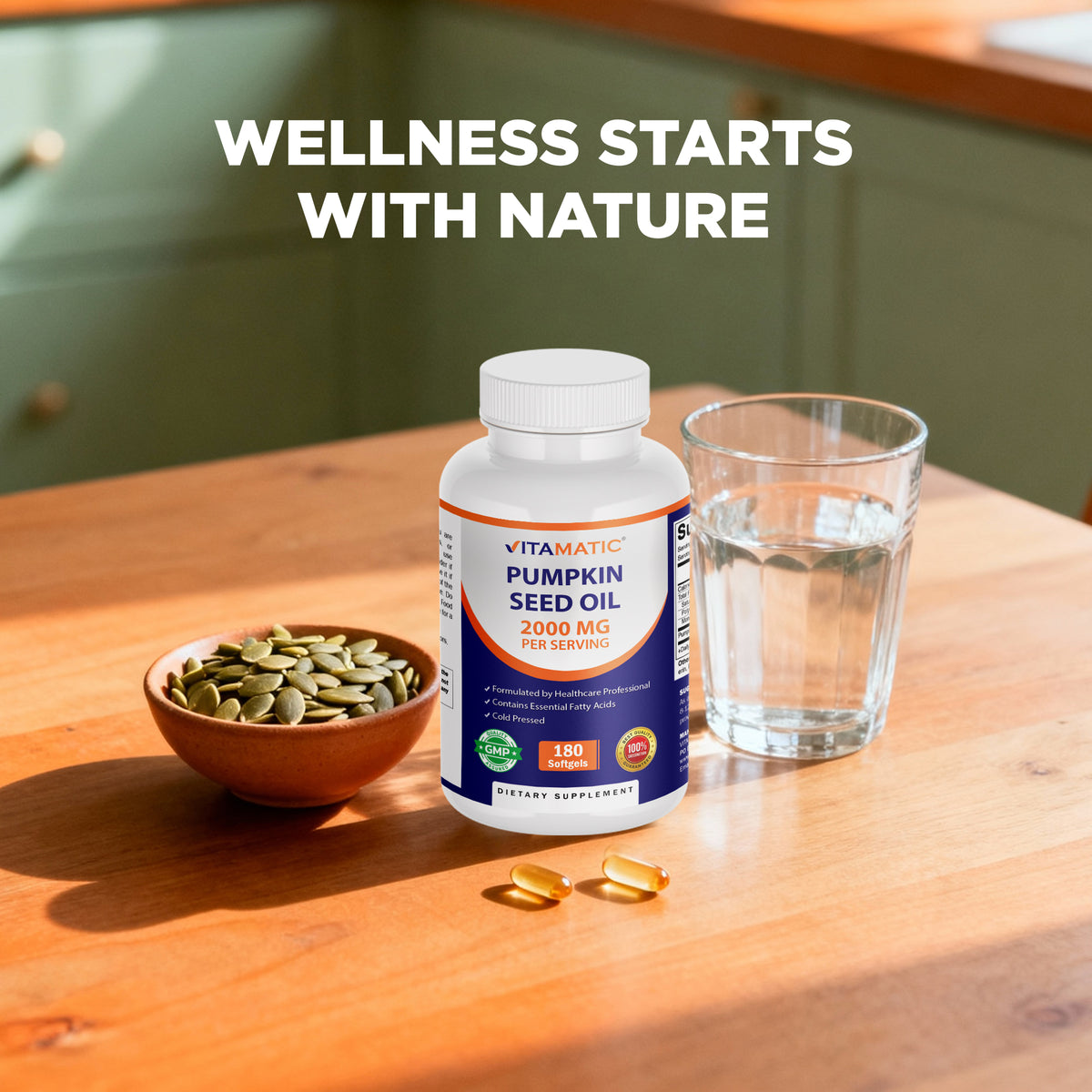 Pumpkin Seed Oil 2000mg per Serving Softgels