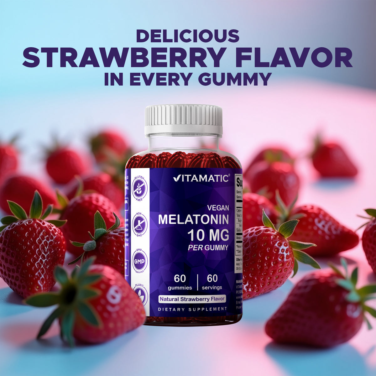 Vitamatic Melatonin 10mg Vegan Gummies, 60 Gummies