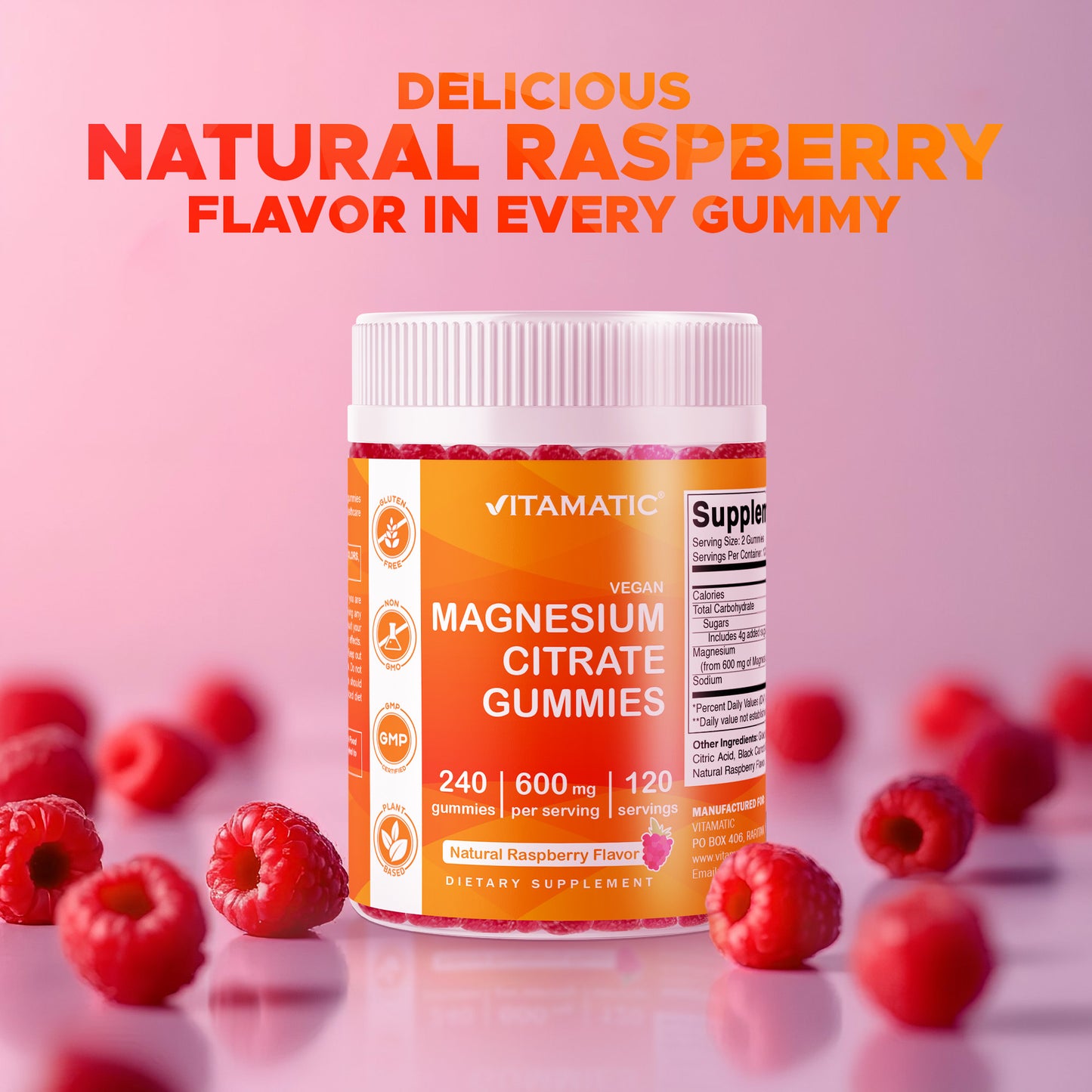 Magnesium Citrate Gummies 600mg per Serving - 240 Count