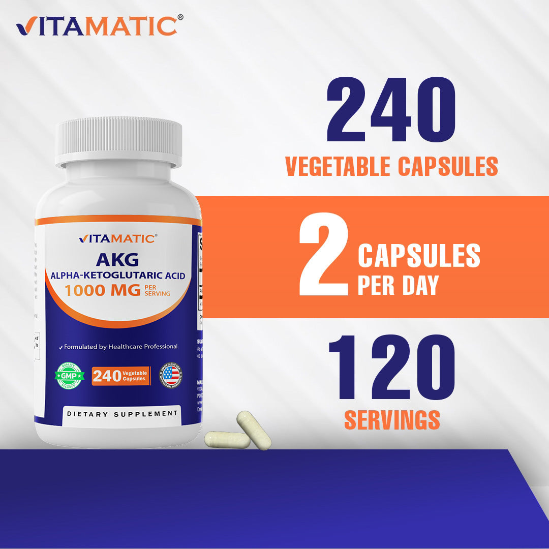 Alpha-Ketoglutaric Acid (AKG) Veg Capsules