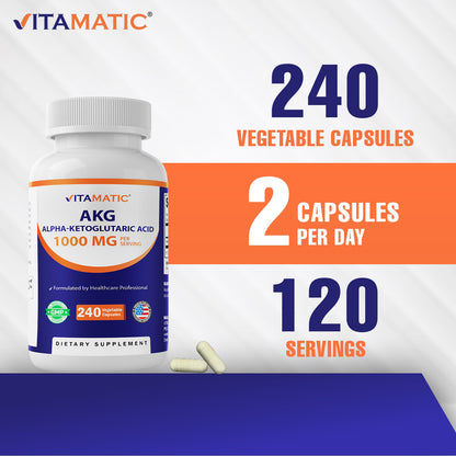 Alpha-Ketoglutaric Acid (AKG) Veg Capsules