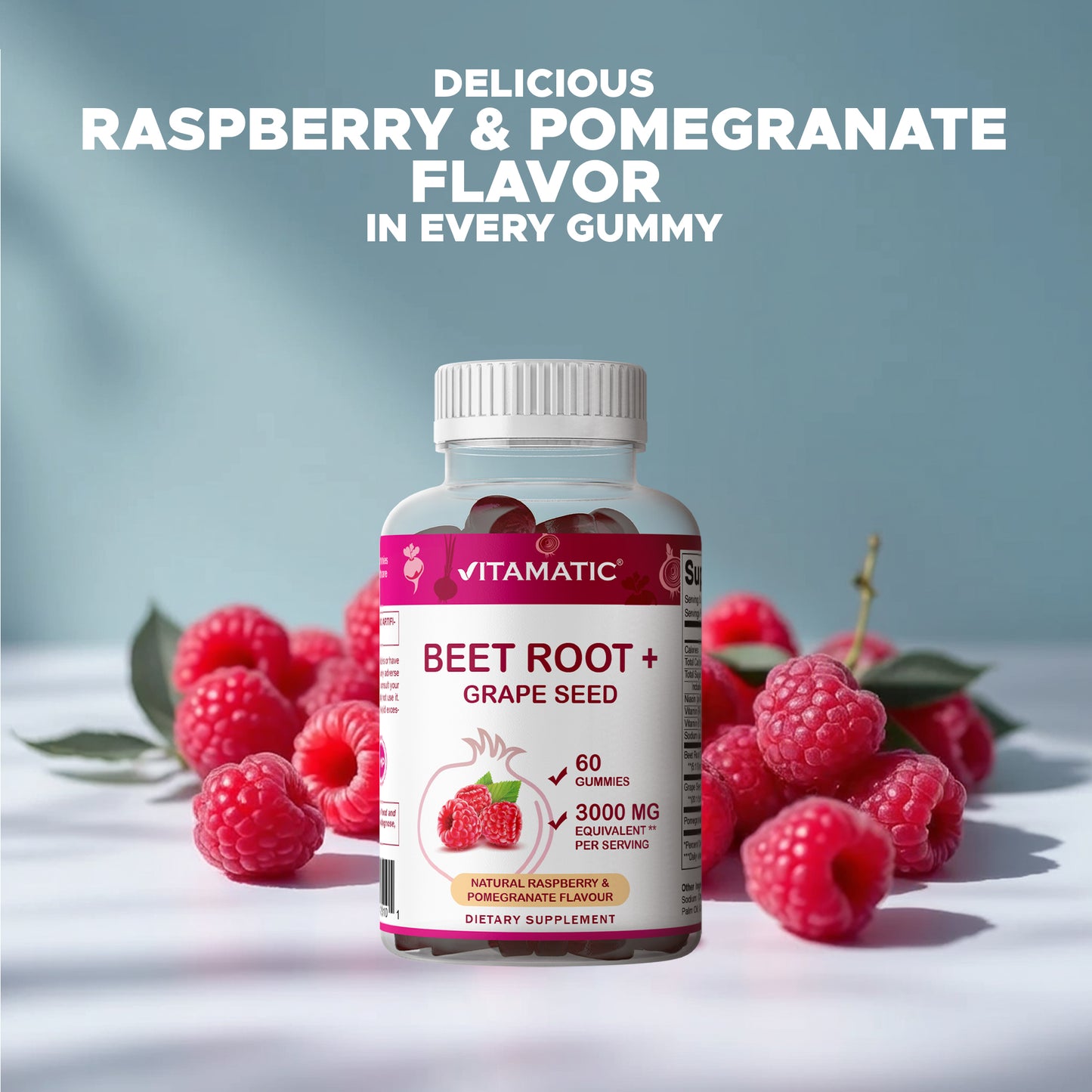 Beet Root 3000mg Equivalent Per Serving - 60 Gummies