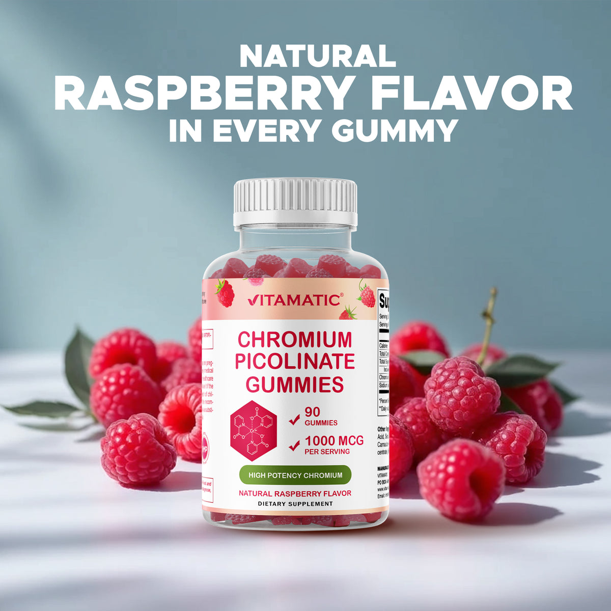 Vitamatic Chromium Picolinate 1000 mcg Per Serving Gummies, 90 Count