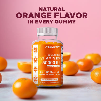 Sugar-Free Vitamin D3 50000 IU, 60 Gummies