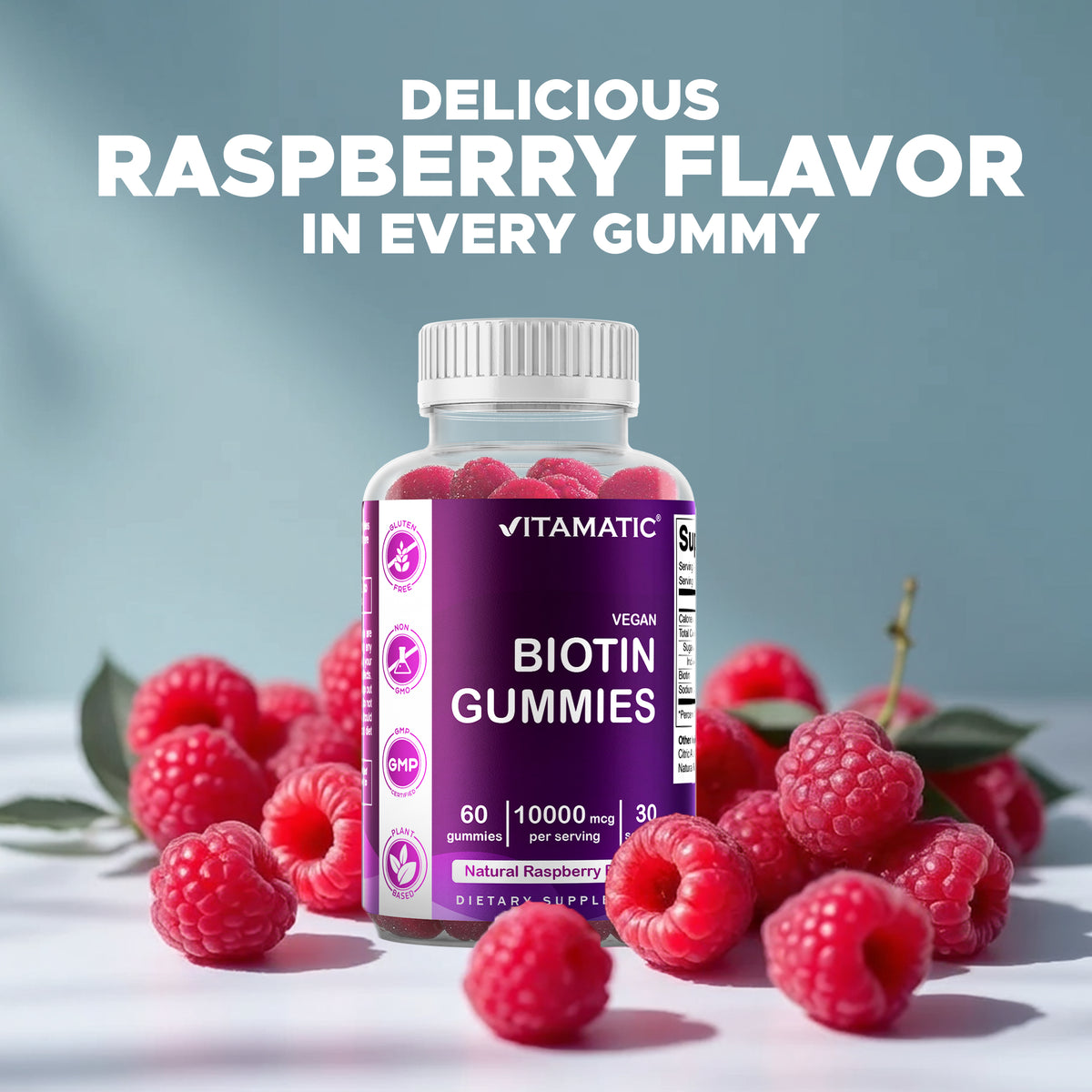Biotin 10,000 mcg per Serving Gummies