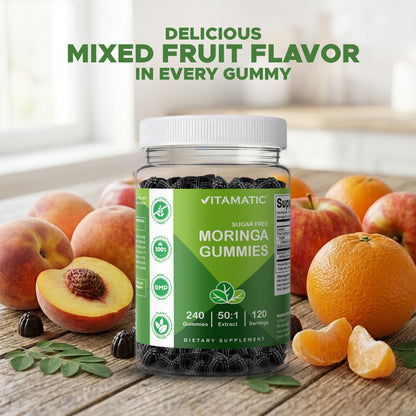 Vitamatic Moringa 50:1 Extract Sugar-Free Gummies, 60 Count