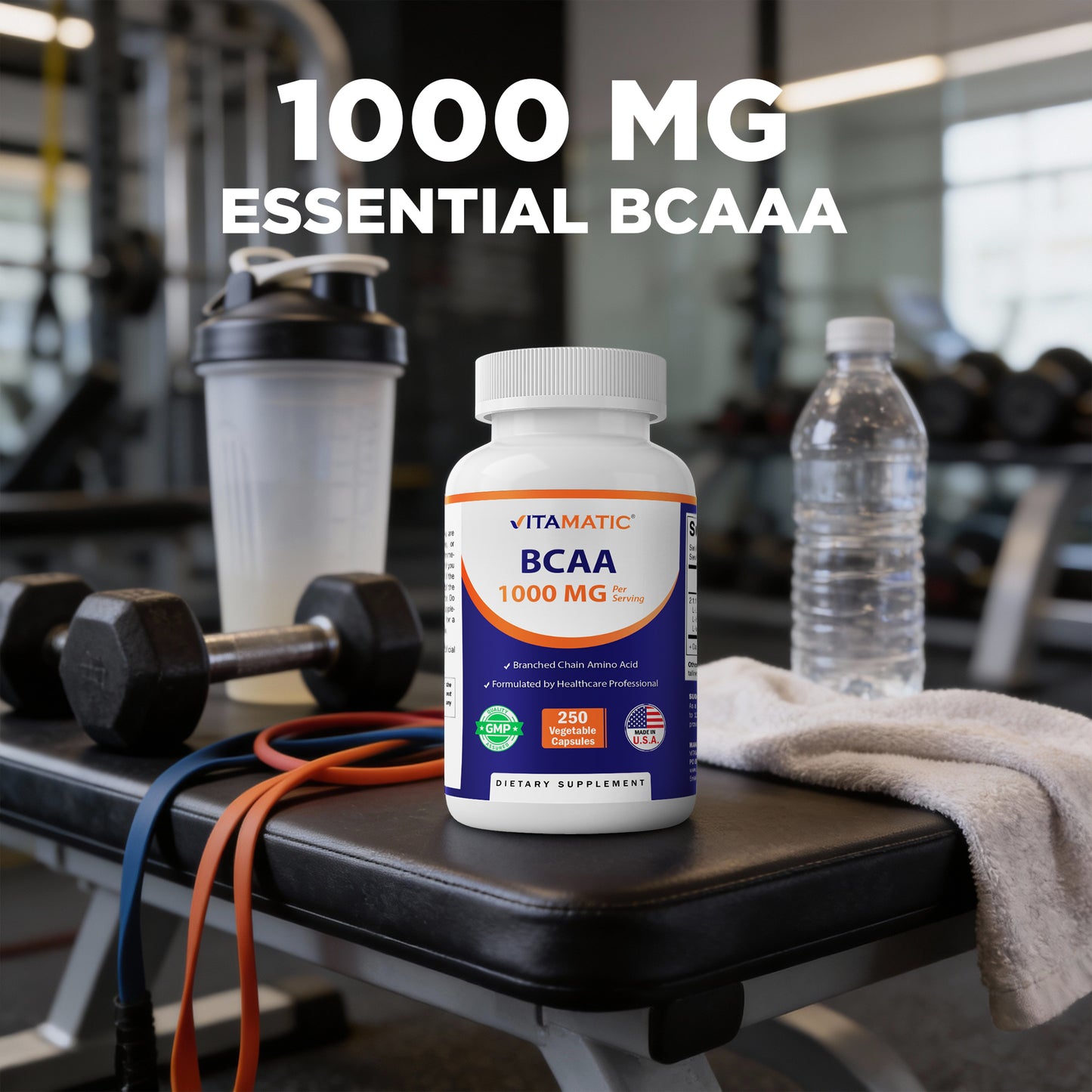 BCAA 1000 mg Per Serving (2:1:1) | 250 Veg Capsules