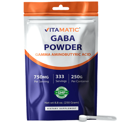 Gamma Aminobutyric Acid Powder 750mg per Serving -250 Grams, 333 Servings