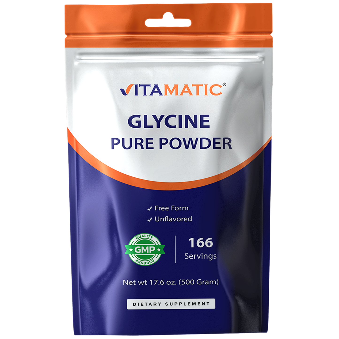 Glycine Powder – 3,000 mg Per Serving, Free-Form Amino Acid Supplement, Unflavored, 17.6 oz (500 g), Non-GMO, Gluten Free.