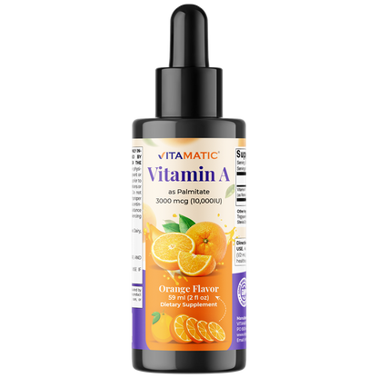 Vitamin A Liquid Drops 10000 IU (3000 mcg) as Retinyl Palmitate - 2 FL OZ (59 ml)