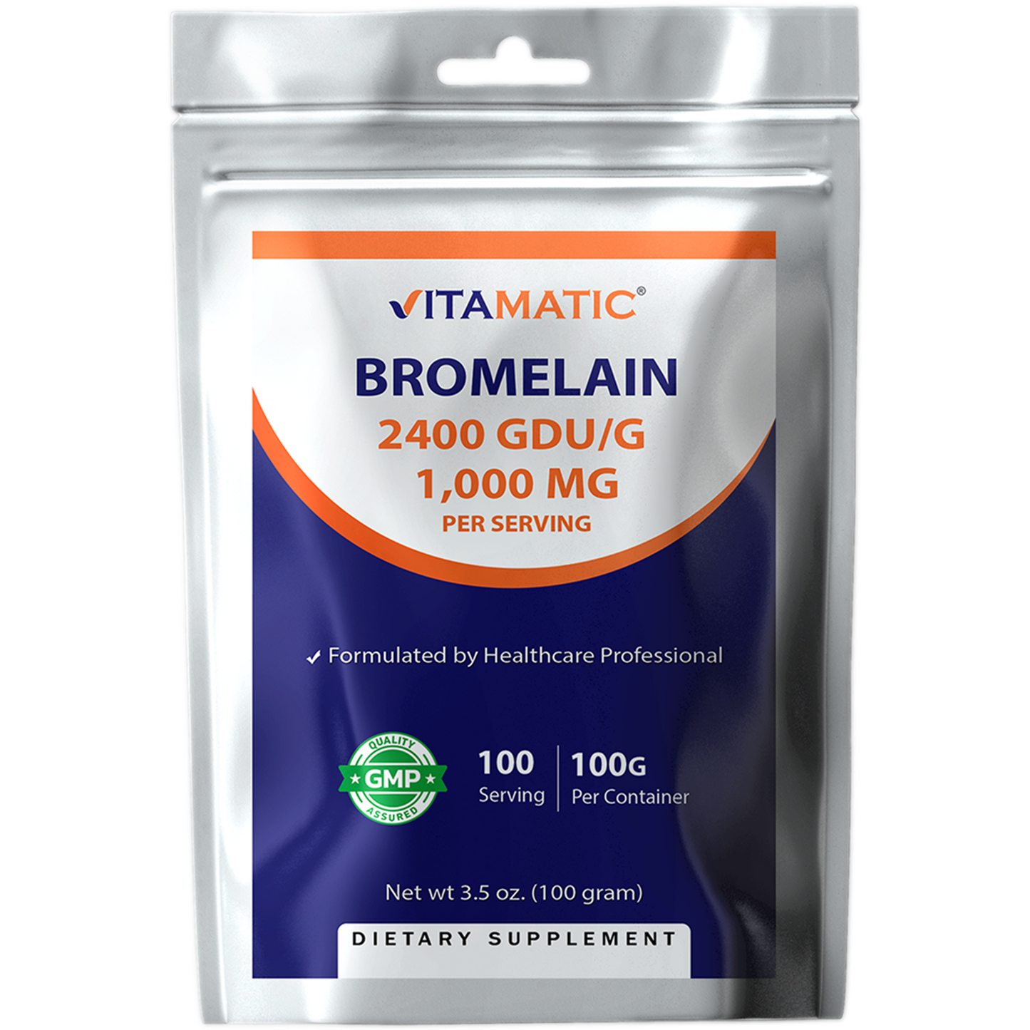Bromelain Powder 1000mg per Serving - 2400 GDU/g, Proteolytic Enzymes, 100 Grams