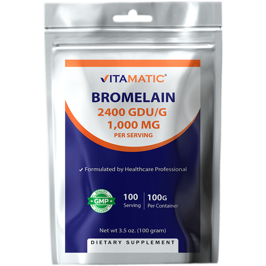 Bromelain Powder 1000mg per Serving - 2400 GDU/g, Proteolytic Enzymes, 100 Grams