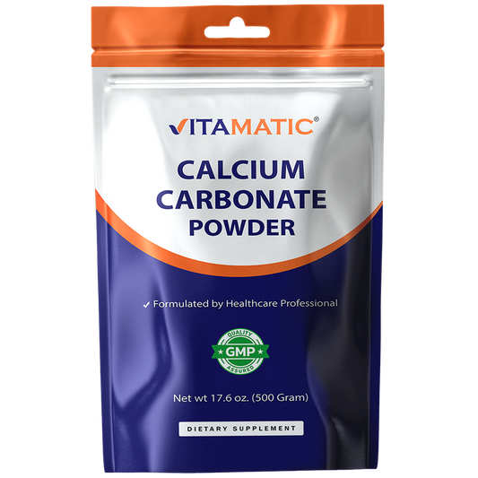 Calcium Carbonate Powder – 500 g (17.6 oz) – Unflavored Dietary Supplement Powder Non-GMO