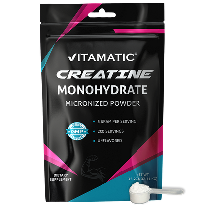 Creatine Monohydrate Powder – 5000 mg Per Serving, 1 kg, Unflavored, Micronized Creatine Supplement