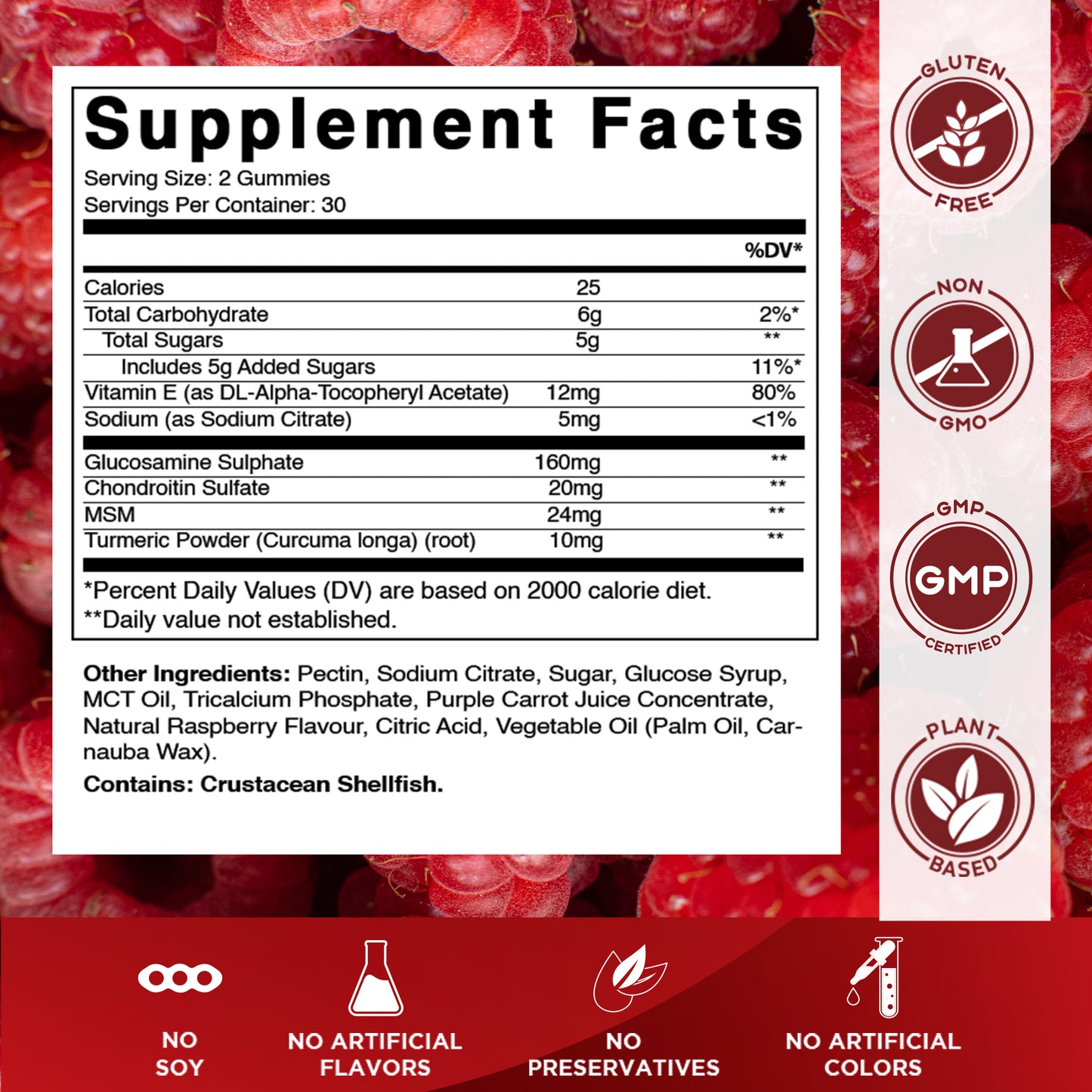 Glucosamine Chondroitin MSM & Vitamin E 60 Gummies