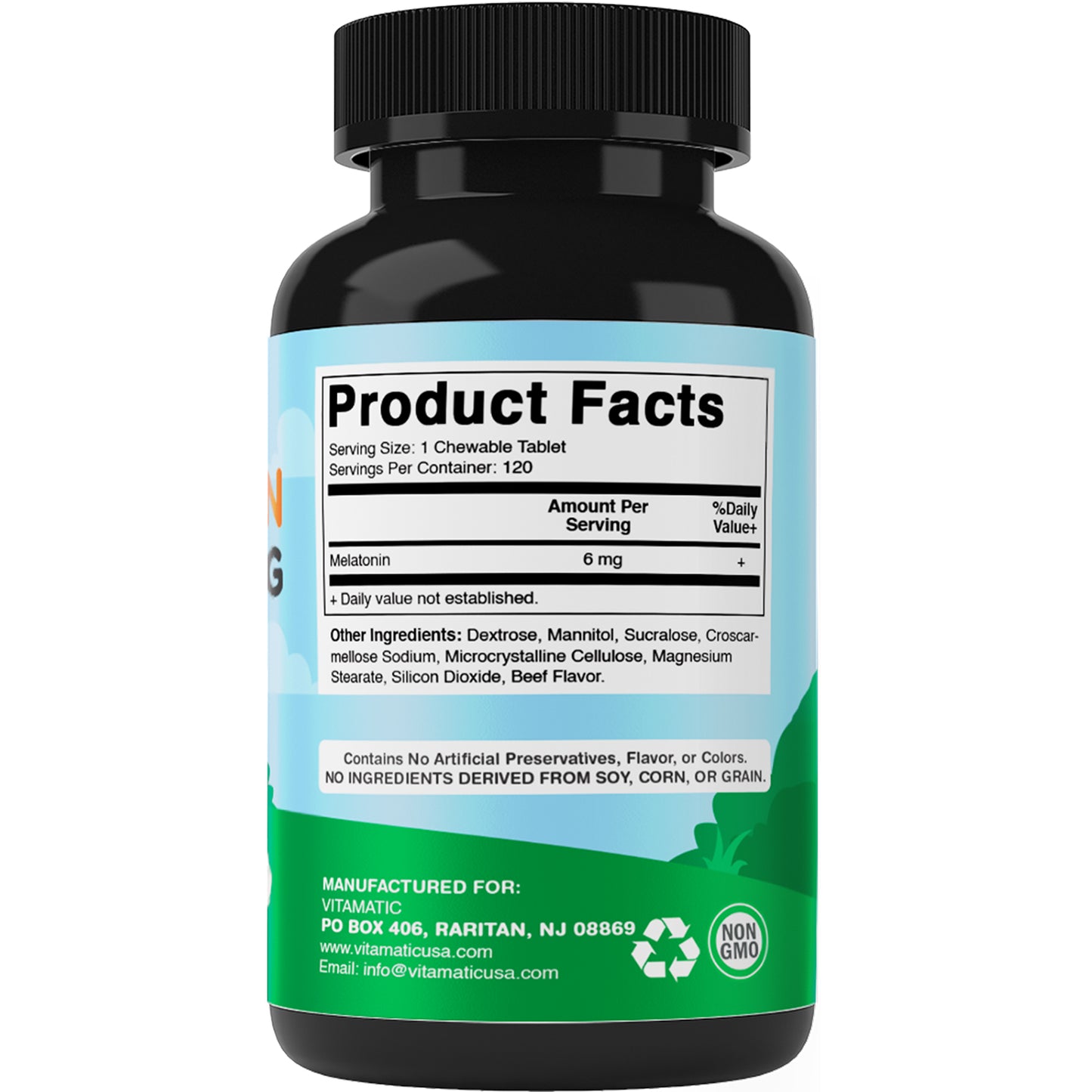 Melatonin for Dogs 6 mg -  120 Beef Flavored Chewable Tablets