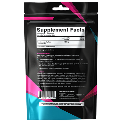 Creatine Monohydrate Powder – 5000 mg Per Serving, 1 kg, Unflavored, Micronized Creatine Supplement